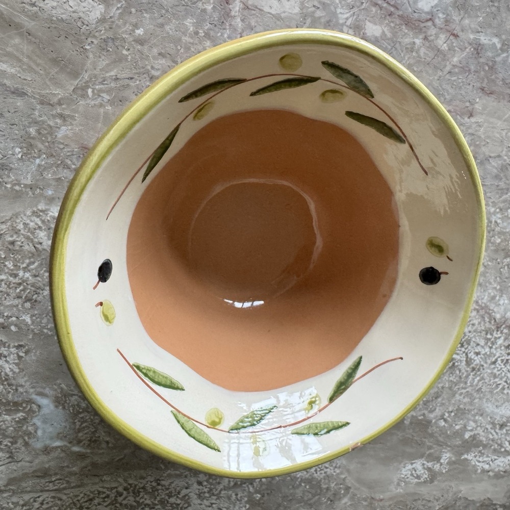 Noemi Ceramiche Dip Bowl Handcrafted In Umbria Italy Hand Painted 6.5 X3.5"